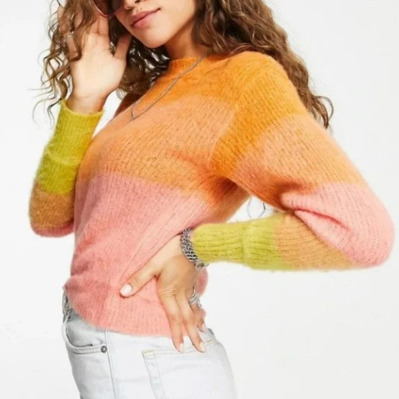 Free People Orange and Pink Sweater - Picture 3 of 13